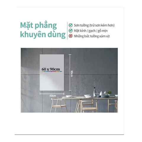 Bảng Từ Trắng Không Viền 600x900mm Deli 8716 - Tiện Lợi, Có Thể Cắt, Dễ Dàng Gấp Gọn, Bám Dính Tốt Cho Tủ Lạnh Và Bảng Trắng