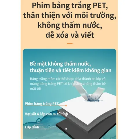 Bảng Từ Trắng Không Viền 600x900mm Deli 8716 - Tiện Lợi, Có Thể Cắt, Dễ Dàng Gấp Gọn, Bám Dính Tốt Cho Tủ Lạnh Và Bảng Trắng
