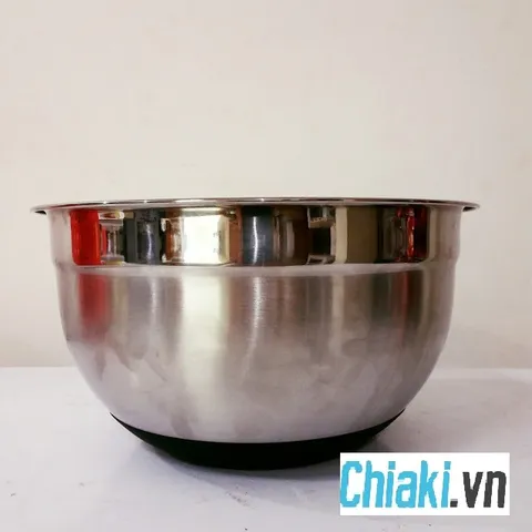 Bát Trộn Inox Đường Kính 24cm Có Đế Cao Su Chống Trượt - Dụng Cụ Làm Bánh Chất Lượng Cao Tại Việt Nam