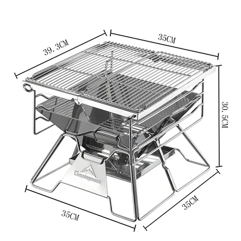 Bếp Nướng Dã Ngoại Gấp Gọn Campingmoon X-Two - Thép Không Gỉ Chịu Nhiệt Cao, Tiện Lợi Mang Theo Khi Cắm Trại