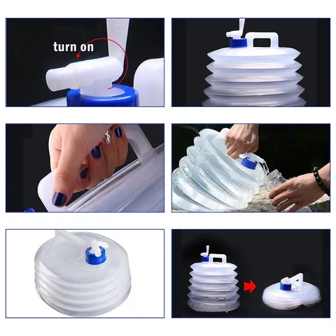 Bình Đựng Nước Dã Ngoại Gấp Gọn Tiện Dụng - Thùng Nước Nhựa PE Bền Bỉ Cho Cắm Trại & Du Lịch, Dung Tích Phù Hợp