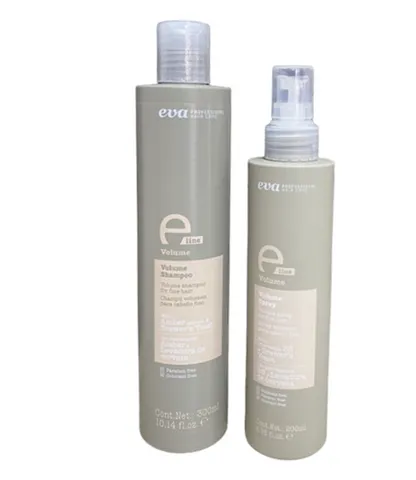 Bộ 2 Món Dưỡng Tạo Phồng Tóc Eva E-Line Volume - Dầu Gội 300ml & Xịt Phồng 200ml, Phục Hồi Mái Tóc Mỏng Yếu Hư Tổn, Bồng Bềnh Tự Nhiên