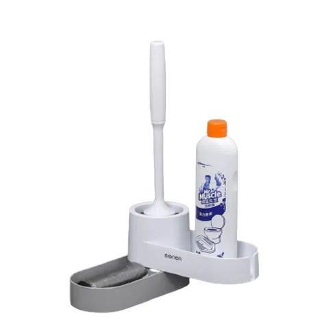 Bộ chổi cọ nhà vệ sinh Oenon dán tường có ngăn, thiết kế hiện đại, tiện lợi cho không gian nhỏ gọn, kệ chứa đồ đa năng, vệ sinh hiệu quả.
