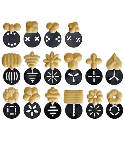 Bộ Dụng Cụ Nhấn Bánh Cookies Press Nhựa 13 Mặt & 6 Đui - Dễ Sử Dụng và Vệ Sinh, An Toàn Cho Sức Khỏe