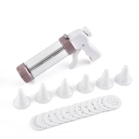 Bộ Dụng Cụ Nhấn Bánh Cookies Press Nhựa 13 Mặt & 6 Đui - Dễ Sử Dụng và Vệ Sinh, An Toàn Cho Sức Khỏe