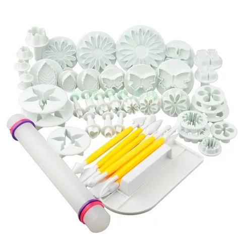 Bộ Dụng Cụ Tạo Hình Fondant 46 Chi Tiết Bằng Nhựa PP - Dễ Sử Dụng, Không Chứa BPA, Thích Hợp Cho Tạo Hình Bánh Gato, Cupcake, Cookie