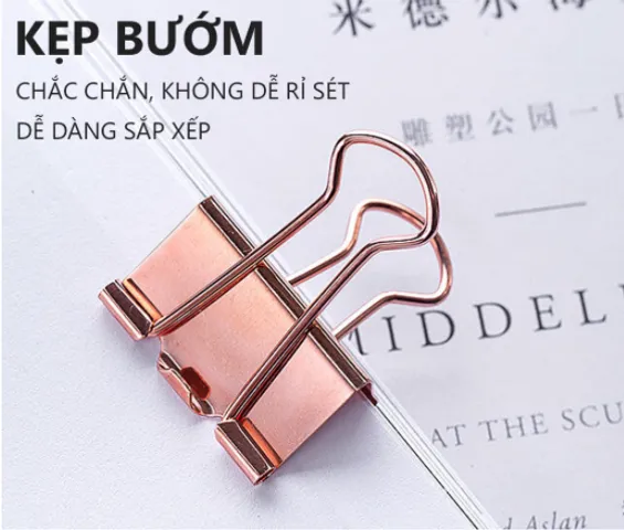 Bộ Phụ Kiện Ghim Tài Liệu Deli 78551 - Kẹp Giấy Mạ Vàng Hồng Sang Trọng, Hộp Vuông 4 Ngăn Siêu Tiện Dụng