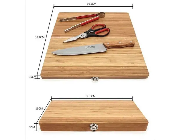 Bộ Thớt Gỗ Đựng Dao 4 Món Tiện Lợi Cho Cắm Trại, Dã Ngoại – Thiết Kế Thông Minh, Gấp Đôi, Thép Không Gỉ, Dụng Cụ Bếp Tiện Dụng