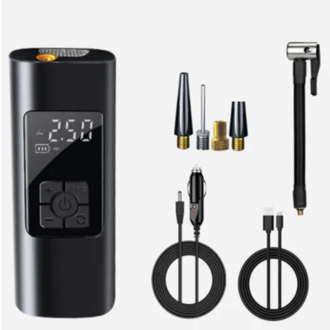 Bơm Hơi Điện Lốp Ô Tô Đa Năng Không Dây - Bơm Nhanh, Tích Hợp Pin Sạc và LED, Phù Hợp Cho Ô Tô, Xe Máy, Xe Đạp, Bóng