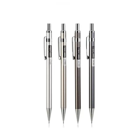 Bút Chì Kim Học Sinh Deli Kèm Đầu Tẩy S001/S002 - Bút Kim Loại Đánh Bóng Chống Gỉ Nét 0.5mm & 0.7mm, Tiện Dụng Cho Học Sinh