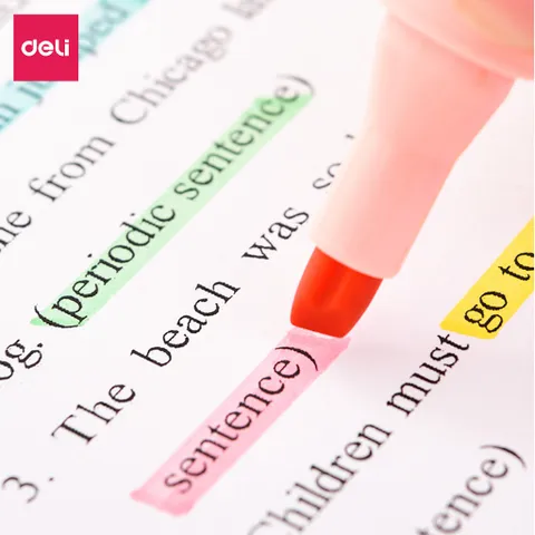 Bút Highlight Đánh Dấu Nhớ Dòng Dạ Quang Deli S625 - Nhiều Màu Sắc Tươi Sáng, An Toàn, Phù Hợp Học Tập và Văn Phòng