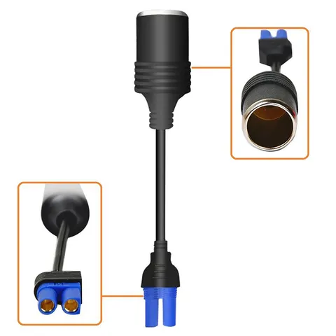 Cáp Chuyển Jack EC5 Sang Lỗ Cắm Tẩu Ô Tô 12V - Kết Nối Nguồn Điện Cho Thiết Bị 12V Trên Xe Hơi