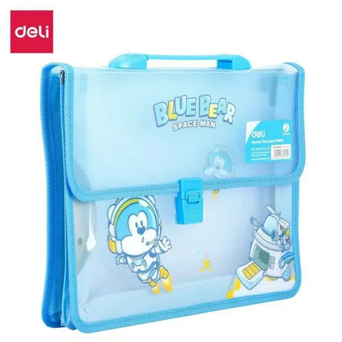 Cặp Học Sinh Hoạt Hình Deli - Nhựa PP Nhập Khẩu Hàn Quốc Dễ Thương Cho Trẻ Em, Kích Thước 335x240x35mm, Bền Bỉ Và Thẩm Mỹ