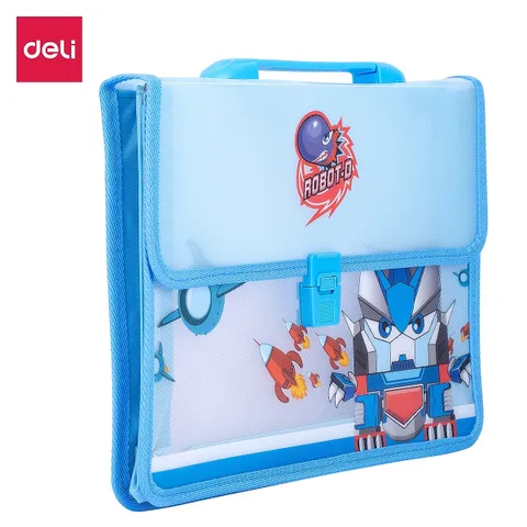Cặp Học Sinh Hoạt Hình Deli - Nhựa PP Nhập Khẩu Hàn Quốc Dễ Thương Cho Trẻ Em, Kích Thước 335x240x35mm, Bền Bỉ Và Thẩm Mỹ