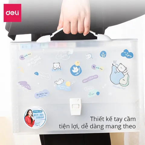 Cặp Tài Liệu Mở Rộng 13 Ngăn Deli 72563 Trong Suốt - Bảo Quản Tài Liệu, Chất Liệu Nhựa Cao Cấp, Thiết Kế Tiện Lợi