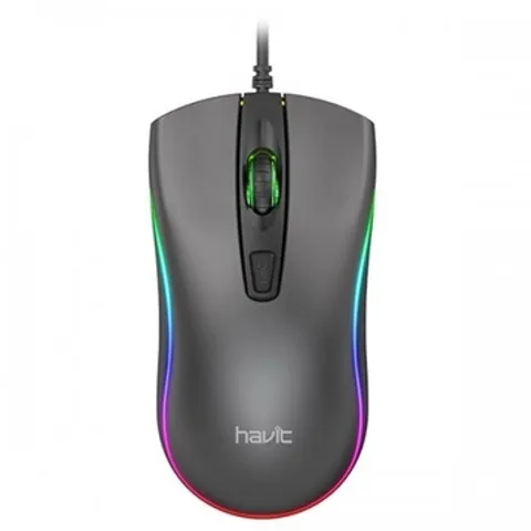Chuột máy tính có dây Havit MS72 - Chuột Gaming tích hợp đèn RGB nhiều màu sắc, thiết kế chống trượt, DPI 800-1200, tương thích Windows, Mac, Linux