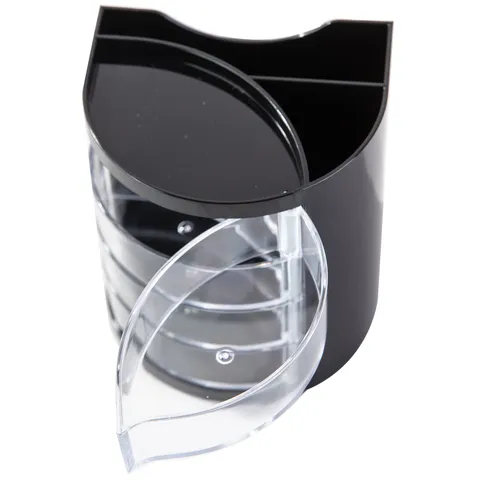 Cốc Cắm Bút Deli E9133 4 Ngăn Đen - Thiết Kế Thời Trang Tiện Lợi Đa Chức Năng - Đồ Dùng Học Tập Thông Minh