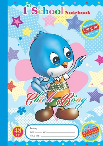 Combo 10 Quyển Vở Ô Ly Chích Bông Klong 48 Trang MS037 - Giấy Chất Lượng Cao, Phù Hợp Cho Học Sinh Tiểu Học, Bé Luyện Chữ