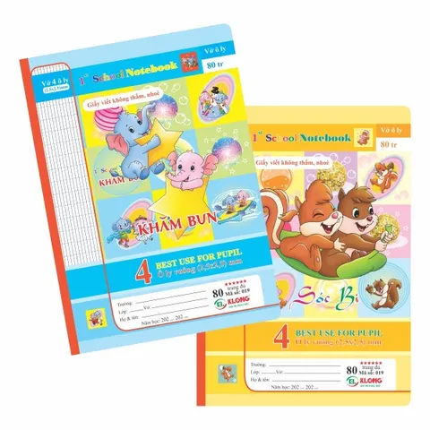 Combo 10 Quyển Vở Ô Ly Mèo Tít 80 Trang Chất Lượng - Giấy Mịn, Bìa Đa Màu Sắc, Dùng Học Tập Hoặc Văn Phòng