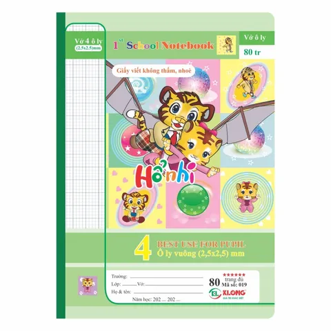 Combo 10 Quyển Vở Ô Ly Mèo Tít 80 Trang Chất Lượng - Giấy Mịn, Bìa Đa Màu Sắc, Dùng Học Tập Hoặc Văn Phòng