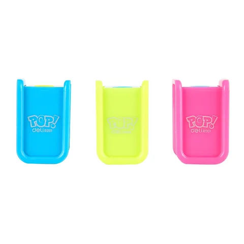 Combo 3 Gọt Bút Chì Mini Deli ER00100 - Gọt Bút Chì Nhỏ Gọn, Lưỡi Thép Sắc Bén, Màu Hồng/Xanh Lam/Xanh Lá