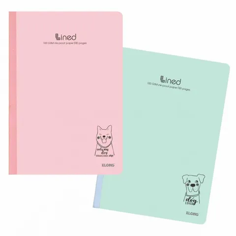 Combo 5 Vở Kẻ Ngang Klong Lined 120 Trang Chất Lượng Cao, Giấy 100g/m2, Thân Thiện Với Mắt, Nền Pastel Xinh Xắn