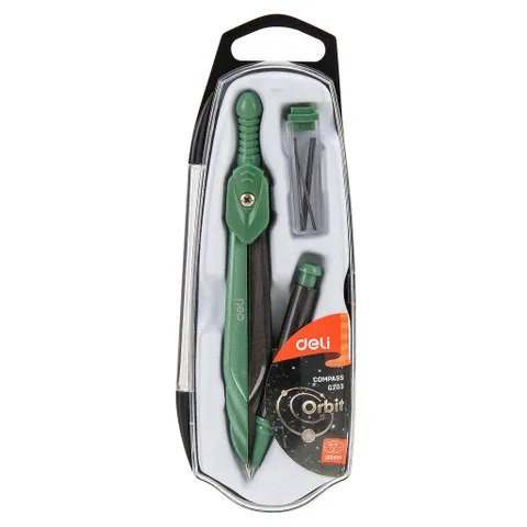 Compa Học Sinh Deli EG20302 - Thiết Kế Chống Trơn, Đầu Bút Linh Hoạt, Sản Phẩm Văn Phòng Chất Lượng Cao, Màu Sắc Ngẫu Nhiên