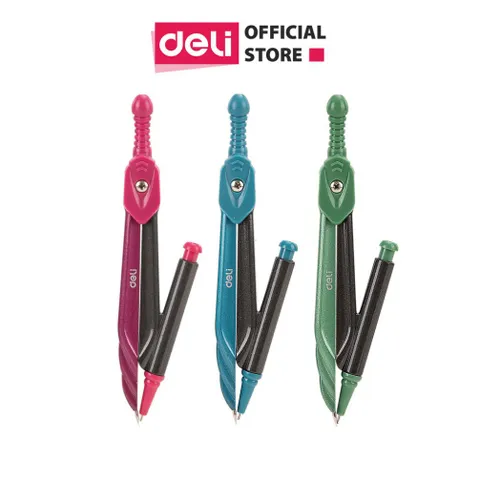 Compa Học Sinh Deli EG20302 - Thiết Kế Chống Trơn, Đầu Bút Linh Hoạt, Sản Phẩm Văn Phòng Chất Lượng Cao, Màu Sắc Ngẫu Nhiên