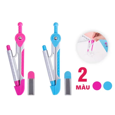 Compa Học Sinh Deli E8616 - Bộ Compa Kim Loại Bền Bỉ Có Nắp Bảo Vệ, Độ Chính Xác Cao, Ideal Cho Học Tập và Vẽ Nghe Nghệ