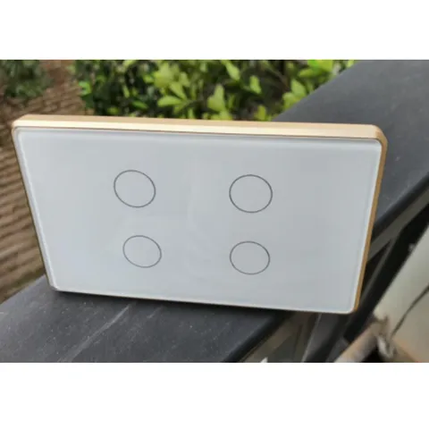 Công Tắc Cảm Ứng Viền Nhôm Zigbee Mặt Kính Phẳng Chữ Nhật - Thiết Bị Thông Minh Điều Khiển Qua Điện Thoại Tuya Smart