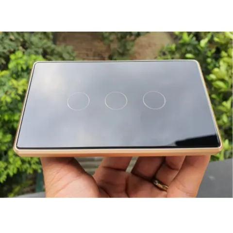 Công Tắc Cảm Ứng Viền Nhôm Zigbee Mặt Kính Phẳng Chữ Nhật - Thiết Bị Thông Minh Điều Khiển Qua Điện Thoại Tuya Smart