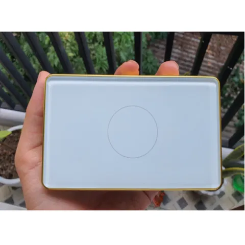 Công Tắc Cảm Ứng Viền Vàng Zigbee Mặt Kính Phẳng Hình Chữ Nhật - Điều Khiển Thông Minh Qua Smartphone, Tương Thích Google Home/Alexa