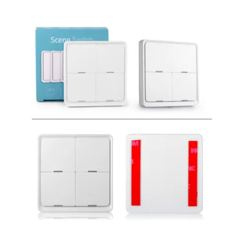 Công Tắc Ngữ Cảnh Dán Tường Thông Minh 4 Nút Tuya Zigbee - Điều Khiển Thiết Bị Từ Xa - Phụ Kiện Nhà Thông Minh Tiện Lợi
