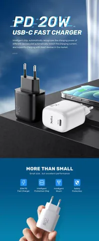 Củ sạc nhanh TOPK B110P 20W PD Type C - Sạc nhanh đa năng cho thiết bị USB-C, bảo vệ an toàn và hiệu quả, nhỏ gọn dễ mang theo