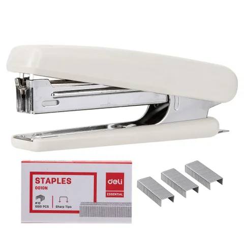 Dập Ghim #10 Deli 15 Trang Kèm Hộp Ghim E0251 - Độ Bền Cao, Thiết Kế Thoải Mái, Dùng Cho Văn Phòng, Học Tập, Đóng Gói Dễ Dàng