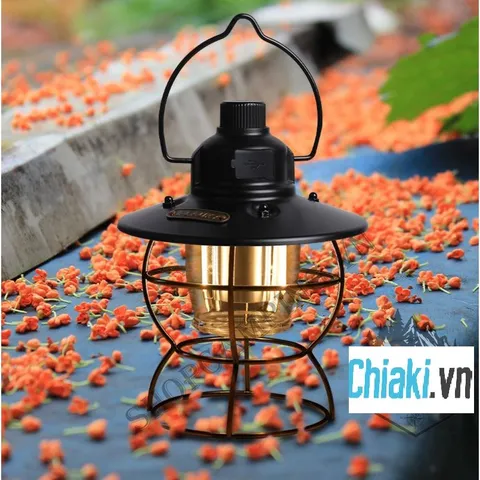 Đèn Cổ Vintage L.Lauka Dã Ngoại - Đèn Cắm Trại Sạc USB 2000mAh Thời Gian Sáng 60 Giờ với 3 Chế Độ Sáng