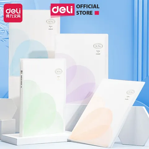 File Lá Học Sinh A4 Deli 40 Lá 72685 Nhiều Màu - Chất Liệu PP Trong Suốt, Kèm Sticker Dễ Thương, Đồ Dùng Học Tập Thời Trang
