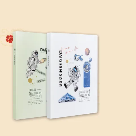 File lá học sinh A4 Deli họa tiết phi hành gia - Chất liệu chống thấm, bảo vệ tài liệu hiệu quả, sản phẩm văn phòng phẩm độc đáo