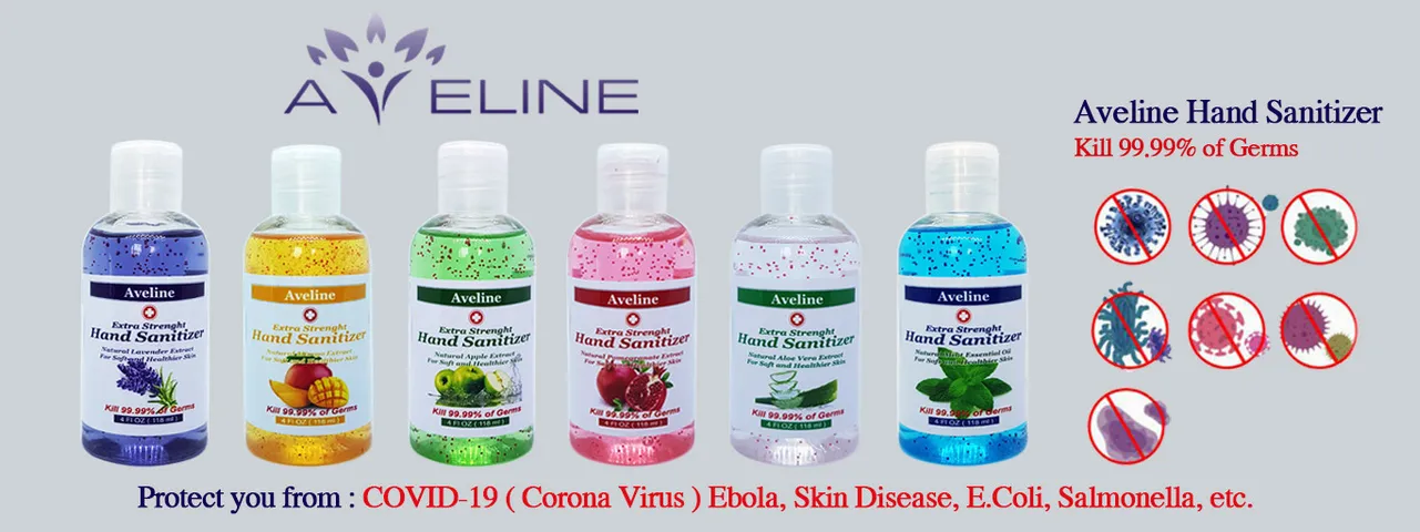 Gel rửa tay Aveline Mỹ 118ml - Tiêu diệt 99,99% vi khuẩn, gel kháng khuẩn tiện lợi mang theo, nhiều hương liệu tự nhiên
