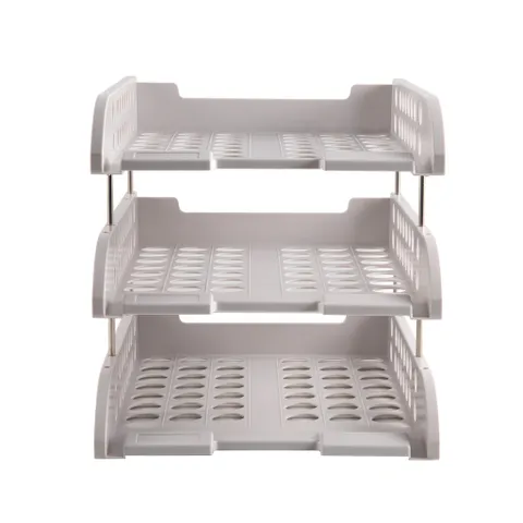 Giá tài liệu 3 ngăn Deli E9217 - Kệ đựng tài liệu HIPS bền đẹp, thiết kế thông thoáng, chân đế chống trơn trượt, tiện dụng cho văn phòng và học tập