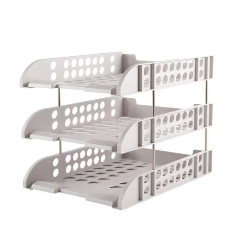 Giá tài liệu 3 ngăn Deli E9217 - Kệ đựng tài liệu HIPS bền đẹp, thiết kế thông thoáng, chân đế chống trơn trượt, tiện dụng cho văn phòng và học tập