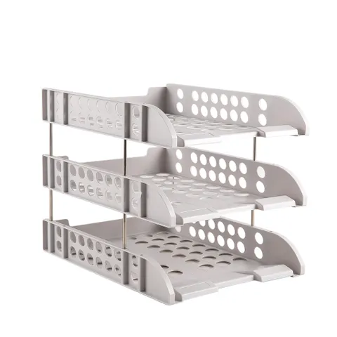 Giá tài liệu 3 ngăn Deli E9217 - Kệ đựng tài liệu HIPS bền đẹp, thiết kế thông thoáng, chân đế chống trơn trượt, tiện dụng cho văn phòng và học tập