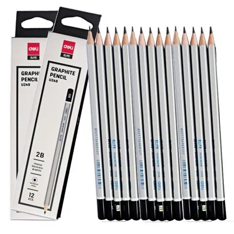 Hộp 12 Bút Chì Gỗ 2B Deli U249/U248 - Bút Vẽ Chất Lượng Cao, Dễ Dàng Sử Dụng, Thích Hợp Cho Học Sinh Và Nghệ Sĩ