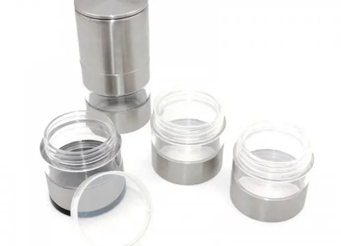 Hộp Đựng Gia Vị 4 Tầng Kèm Đầu Xay Tiêu Bằng Tay Cool Camp - Tiện Lợi Khi Cắm Trại Và Dã Ngoại, Chất Liệu Thép Không Gỉ