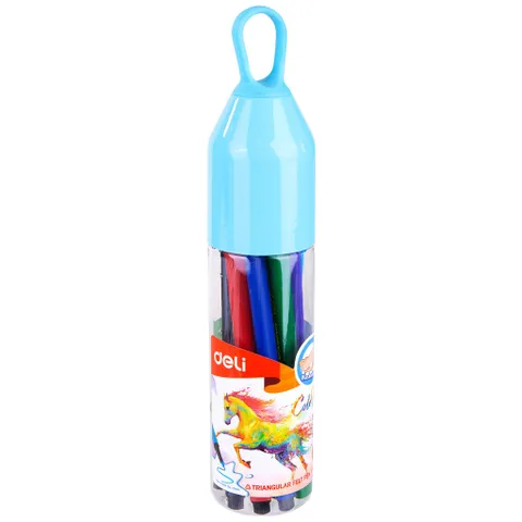 Hộp ống bút màu nước Deli EC10506/EC10516/EC10526/EC10536 - Nhiều màu sắc sống động, bút lông mềm giúp bé sáng tạo tối đa.