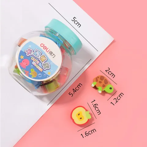 Hộp tẩy học sinh Deli đủ màu 20 chiếc 7533 - Bộ tẩy đáng yêu cho trẻ em, dụng cụ học tập tiện lợi cho trường học và văn phòng