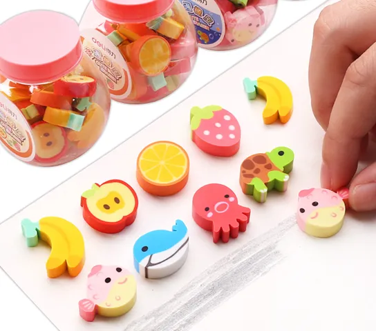 Hộp tẩy học sinh Deli đủ màu 20 chiếc 7533 - Bộ tẩy đáng yêu cho trẻ em, dụng cụ học tập tiện lợi cho trường học và văn phòng