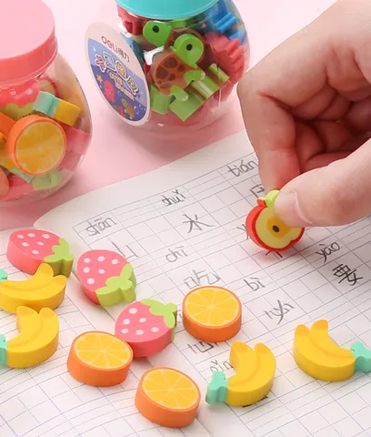 Hộp tẩy học sinh Deli đủ màu 20 chiếc 7533 - Bộ tẩy đáng yêu cho trẻ em, dụng cụ học tập tiện lợi cho trường học và văn phòng