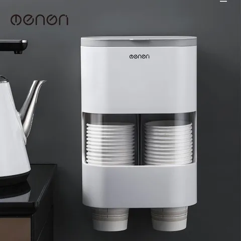 Kệ úp cốc giấy dán tường Oenon - Giải pháp tiện lợi cho quán nước, văn phòng với ngăn để đồ uống hiện đại, không cần khoan tường