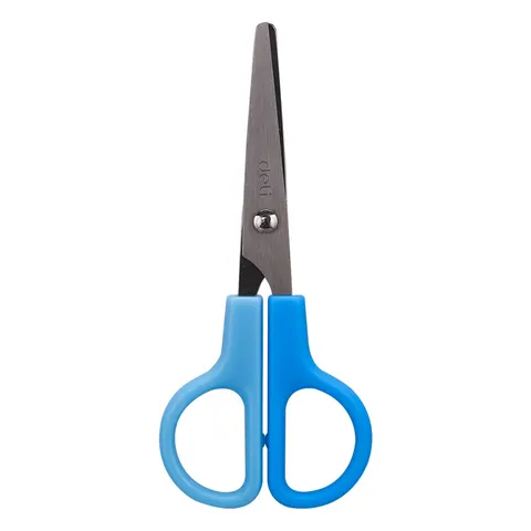 Kéo Mũi Tròn Học Sinh Deli ED60601 - Chất Liệu Thép Không Gỉ, Thiết Kế Đẹp, Có Đầu Bọc Bảo Vệ, Dụng Cụ Học Tập Tiện Dụng